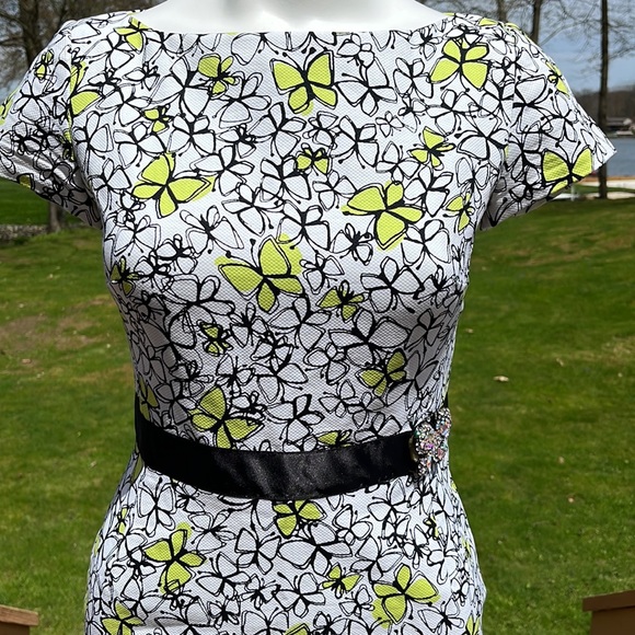 Talbots classy butterfly themed dress 4P-6P - Picture 2 of 12